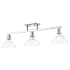 Golden Lighting Carver 3 Light 36" Wide Fixed Rail Linear Ceiling Fixture Chrome