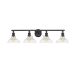 Golden Lighting Carver 4 Light 8" Wide Vanity Light Black / Clear