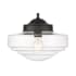Golden Lighting Ingalls 12" Wide Pendant Matte Black / Clear