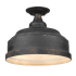 Golden Lighting Keating 3 Light 14" Wide Semi-Flush Ceiling Fixture Antique Black Iron