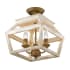 Golden Lighting Haiden 3 Light 13" Wide Semi-Flush Ceiling Fixture Burnished Chestnut
