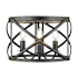 Golden Lighting Alcott 3 Light 15" Wide Flush Mount Drum Ceiling Fixture Antique Black Iron