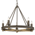 Golden Lighting Stokes 5 Light 29" Wide Taper Candle Chandelier Dark Rust