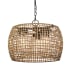 Golden Lighting Piper 3 Light 19" Wide Pendant with Wicker Shade Natural Black