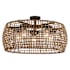 Golden Lighting Piper 5 Light 28" Wide Semi-flush Drum Ceiling Fixture Natural Black / Maple Wicker