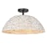 Golden Lighting Rue 3 Light 19" Wide Semi-Flush Ceiling Fixture Matte Black / Painted Sweet Grass