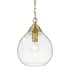 Golden Lighting Ariella 10" Wide Mini Pendant Brushed Champagne Bronze / Hammered Clear Glass