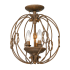 Golden Lighting Antoinette 3 Light 13" Wide Semi-Flush Ceiling Fixture Burnished Chestnut