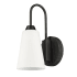Golden Lighting Neela 13" Tall Wall Sconce with Opal Glass Shade Matte Black