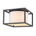 Golden Lighting Manhattan 2 Light 12" Wide Flush Mount Square Ceiling Fixture Matte Black