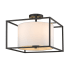 Golden Lighting Manhattan 3 Light 15" Wide Semi-Flush Square Ceiling Fixture Matte Black
