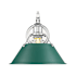 Golden Lighting Orwell 10" Tall Wall Sconce Chrome / Pine Green Shades