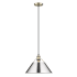 Golden Lighting Orwell 14" Wide Pendant Aged Brass / Chrome