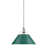 Golden Lighting Orwell 14" Wide Pendant Chrome / Pine Green Shades
