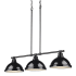 Golden Lighting Duncan 3 Light 40" Wide Linear Pendant Black / Black