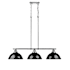 Golden Lighting Duncan 3 Light 40" Wide Linear Pendant Chrome / Black