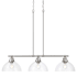 Golden Lighting Duncan 3 Light 40" Wide Linear Pendant Pewter / Clear