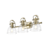 Golden Lighting Duncan 3 Light 25" Wide Vanity Light Aged Brass / Clear