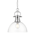 Golden Lighting Duncan 14" Wide Pendant Chrome / Clear