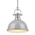 Golden Lighting Duncan Single Light 14" Wide Pendant Gray