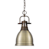 Golden Lighting Duncan 9" Wide Mini Pendant Rubbed Bronze / Aged Brass