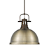Golden Lighting Duncan 14" Wide Pendant Rubbed Bronze / Aged Brass