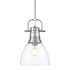 Golden Lighting Duncan 9" Wide Mini Pendant Pewter / Clear