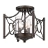 Golden Lighting Quincy 3 Light 11" Wide Semi-Flush Ceiling Fixture Cordoban Bronze / Clear Glass