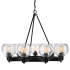 Golden Lighting Galveston 9 Light Mini Chandelier with Seedy Glass Shades Rubbed Bronze