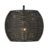 Golden Lighting Vail 9" Tall Outdoor Wall Sconce with Rattan Wicker Shade Natural Black
