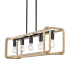 Golden Lighting Camden 5 Light 41" Wide Linear Chandelier Matte Black / Natural Raphia