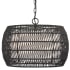 Golden Lighting Everly 4 Light 19" Wide Cage Pendant with Modern Black Rattan Shade Matte Black