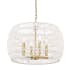Golden Lighting Ellie 4 Light 19" Wide Drum Chandelier Modern Brushed Gold / Bleached White Raphia