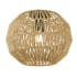 Golden Lighting Florence 14" Wide Flush Mount Globe Ceiling Fixture Matte Black / Natural Raphia