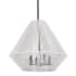 Golden Lighting Valentina 4 Light 21" Wide Taper Candle Pendant Matte Black / Bleached White Raphia