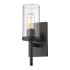 Golden Lighting Winslett 14" Tall Bathroom Sconce Matte Black / Clear