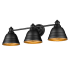 Golden Lighting Rebel 3 Light 24" Wide Vanity Light Matte Black