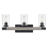 Golden Lighting Lowell 3 Light 23" Wide Bathroom Vanity Light Matte Black / Clear
