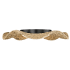 Golden Lighting Macy 21" Wide LED Flush Mount Ceiling Fixture with a Frosted Glass Shade Matte Black / Woven Sweet Grass