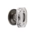 Grandeur Baguette 1-3/4" Glam Emerald Cut Crystal Cabinet Knob with Newport Rosette Antique Pewter