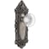 Grandeur Vintage Grande Victorian Single Dummy Door Knob with Smooth Round Crystal Knob - Solid Brass Rose Plate Antique Pewter