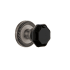 Grandeur Newport Solid Brass Rose Single Dummy Door Knob with Lyon Black Crystal Knob Antique Pewter