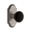 Grandeur Arc Solid Brass Rose Passage Door Knob Set with Coventry Knob and 2-3/4" Backset Antique Pewter