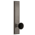 Grandeur Carre Solid Brass Tall Plate Passage Door Knob Set with Coventry Knob and 2-3/4" Backset Antique Pewter