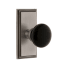 Grandeur Carre Solid Brass Rose Privacy Door Knob Set with Coventry Knob and 2-3/8" Backset Antique Pewter