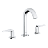 Grohe Defined 1.2 GPM Widespread Bathroom Faucet with Pop-Up Drain Assembly, SilkMove and EcoJoy Technologies Starlight Chrome