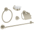 Grohe Essentials Accessory Kit - Includes Towel Ring, Towel Bar, Toilet Paper Holder, Robe Hook, and Soap Dish Brushed Nickel