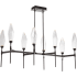 Hammerton Studio Rock Crystal 48" Wide 8 Light Hand Blown Glass Linear LED Chandelier Configure Below