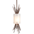 Hammerton Studio Ironwood 24" Artisan Crafted Thistle Pendant with Hand Textured Glass and Sculpted Steel Configure Below