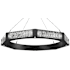 Hammerton Studio Glacier Single Light 48" Wide LED Ring Chandelier with Cast Glass Shades Matte Black